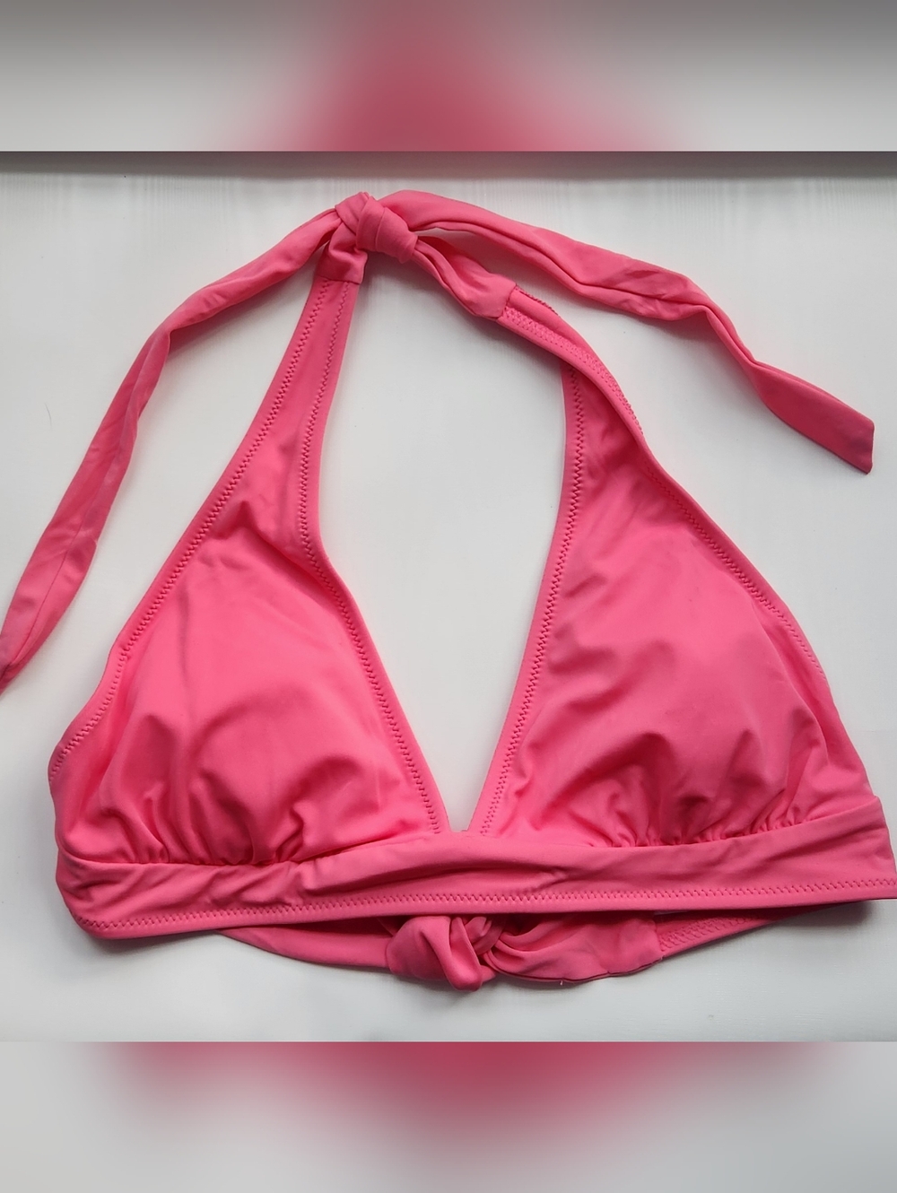 NWOT Amazon Essentials Women Light-Support Padded Tie Halter Bikini Top  Size S